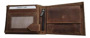 Cartera de piel auténtica RFID delgada Vintage Unisex, gran capacidad, estilo informal, decoración bordada, uso diario, tipo de cierre abierto - Product Image 2