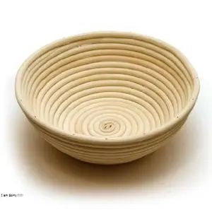 Cesta de pan natural hecha a mano, accesorio de cocina no tóxico para hornear patrón redondo hecho en Vietnam/campo - Product Image 1