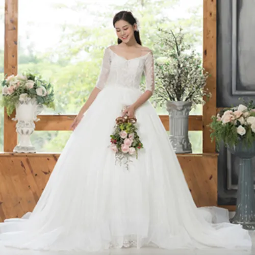 Robe de mariée de luxe à la mode, robe de mariée de haute qualité, nouvelle robe de mariée, service de recherche vietnamien