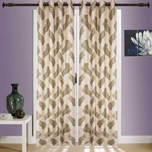 Rideaux modernes en coton imprimé, décoration de porte fenêtre verte, pour maison, feuille, design, pour salon, de luxe - Product Image 1