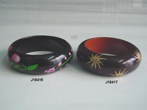 Los patrones modernos de brazalete de madera pintados a mano pueden ser según la solicitud de los compradores Regalo de brazalete de madera pintado a mano para mujeres y niñas - Product Image 3
