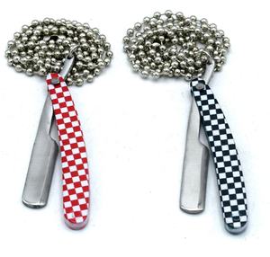 สร้อยคอพร้อมจี้ดีไซน์มีดโกนช่างตัดผมทำจากสแตนเลสออกแบบโลโก้ได้ตามต้องการ - Product Image 3