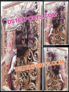 Panneau d'arrière-plan d'éléphant sculpté pour mariage, 5 pièces d'arrière-plan de mariage, murs dorés, différents styles - Product Image 4