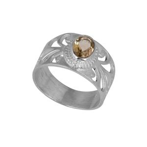 Genuino citrino ovalado facetado piedra preciosa filigrana diseño sólido 925 plata esterlina anillo clásico joyería hecha a mano Casa De Plata - Product Image 2