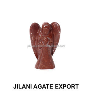 Venta al por mayor 2 pulgadas Jilani estilo bolsillo musgo ágata escultura Feng Shui ángeles tallado piedra semipreciosa artesanía Material de piedras preciosas - Product Image 2