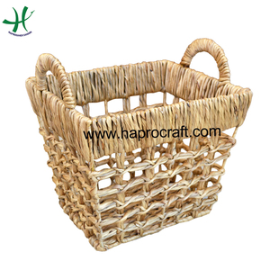 Panier de rangement rectangulaire en jacinthe d'eau avec poignées Organisation et rangement de la maison HS 4120 - Product Image 4