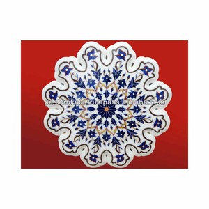 Beautiful Design Marble Semi Precious Stone Inlay <b>Work</b> <b>Table</b> Top - Product Image 1