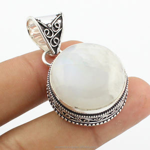 Colgante de plata de piedra lunar Natural para mujer, joyería fina de Plata de Ley 925 con piedras preciosas - Product Image 3