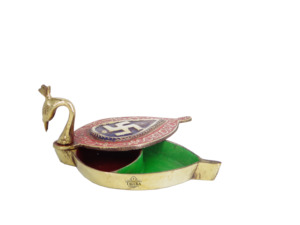 Fabricant indien, ensemble de thali pour pooja Karwa Chauth, temple spirituel, religieux, 7 pièces en laiton pour pooja thali - Product Image 5