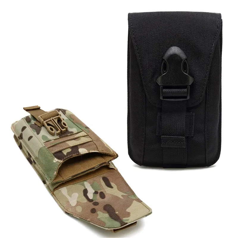 MOLLE 2 in 1 tactical Mobile Phone wallet belt Pouch holster for 2pcs 5.5 /6/6.5 inch Phones with Slim Case