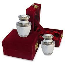 Urnes de souvenir de couleur blanche polie brillante en aluminium émaillé blanc pour les cendres humaines Urne de crémation Fournitures funéraires - Product Image 4