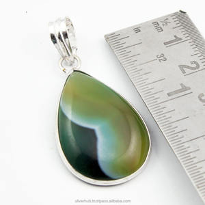 Botswana Agate Déclaration Pendentif pour Femmes Pierre Précieuse Naturelle 925 Solide Pendentif En Argent Sterling Fait À La Main ODM OEM En Gros Bijoux - Product Image 1
