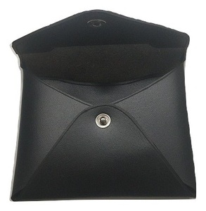 Sobre de cuero genuino negro Unisex de alta calidad, tarjetero, botón, cierre de cremallera, monedero plegable de caramelo para viajes - Product Image 1