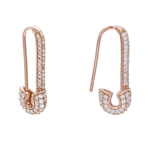 Lozrunve Nhà Máy Thời Trang Bán Buôn Rhodium Mạ CZ An Toàn Pin Bông Tai Đồ Trang Sức 925 Bạc - Product Image 5