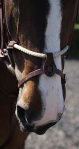 Bridons de saut d'obstacles pour chevaux en CUIR avec rênes torsadées, bride de saut d'obstacles intelligente avec muserolle, bride en cuir et corde - Product Image 3
