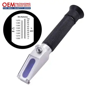 हाथ में लवणता Refractometer 0-10% w/एटीसी नमक हाइड्रोमीटर + अंशांकन में बनाया-घुंडी (OEM पैकेजिंग उपलब्ध)