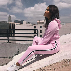 High Quality Sweat pants and <b>Crop</b> <b>Top</b> pullover Hoodie Set custom logo Women Custom Designer Clothes Two Piece Tracksuits - Product Image 3