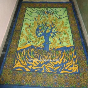 Multi colores mezcla de algodón imprime tamaño Queen sábanas tapices de pared tapiz para decoración de habitación al por mayor de La India - Product Image 6