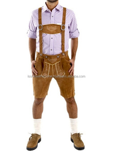 Personnalisé dernier allemand bavarois Shorts en cuir véritable Lederhosen grande taille hommes pantalons anti-rides techniques brodées - Product Image 6