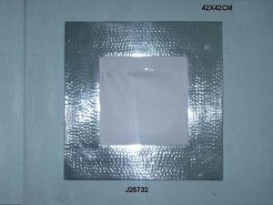 Marco de espejo de pared cuadrado de aluminio fundido martillado de alta calidad decoración de pared de salón artesanías de Metal indio decoración del hogar - Product Image 2