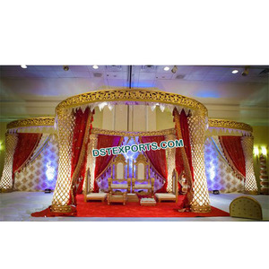 Phénoménal Plazo Mandap pour mariage en plein air Vintage mariage cristal Mandap dernières fibres cristal Mandaps - Product Image 1
