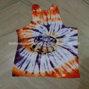 NUEVA CAMISETA PARA HOMBRE GODS DESIGNS CON ESTAMPADO DE DIOSES INDIOSES, TIE DYE HECHO A MANO, Tejido de punto de Spandex/Algodón, Sin mangas, Corte regular, Estilo vintage, Transpirable - Product Image 4