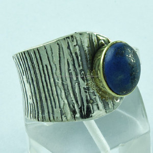 Bague de bijoux oxydée en pierre de lapis-lazuli, bague en argent sterling 925, bague en argent avec pierres précieuses - Product Image 2
