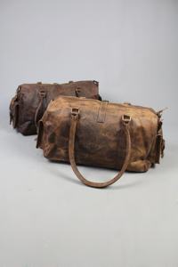 Sac en cuir synthétique Style Vintage, sac polochon marron, week-end de voyage, VCS 0017 - Product Image 6