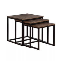 Tables d'appoint carrées en bois SWT 2024 Ensemble de tables basses anciennes en MDF