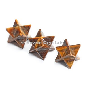 Compre al por Mayor Estrella Merkaba de Ojo de Tigre |   Piedra Preciosa de Ágata Tallada y Grabada para Decoración del Hogar con Feng Shui - Cristales Rozrin - Product Image 1