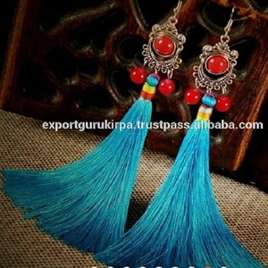 Pendientes de borla bohemios de último diseñador para damas para fiestas, bodas, compromisos, regalos - Product Image 1