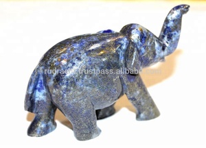 Figura de Elefante de Lapislázuli Natural, Estatua de Piedra Azul Hecha a Mano, Decoración para el Hogar, Regalo - Product Image 5