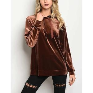 Sudadera con capucha de terciopelo para mujer, ropa para Parte Superior Femenina, OEM, venta al por mayor - Product Image 3