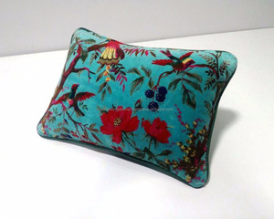 Funda de almohada lumbar terciopelo con estampado de algodón y personalizado, venta al por mayor - Product Image 1