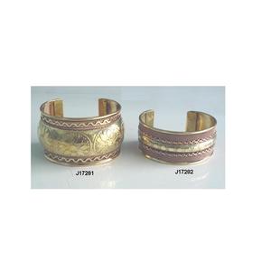 Pulsera de latón y cobre con patrones indios, brazalete de Metal pulido - Product Image 5