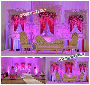 Escenario de boda indio antiguo, conjunto de escenario de madera para boda - Product Image 4