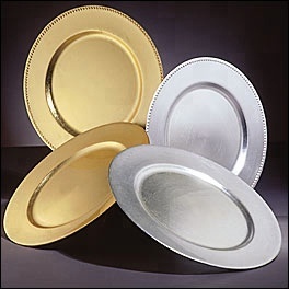 Assiette de présentation 33cm en aluminium recouvert de poudre d'or pour la salle à manger - Product Image 6