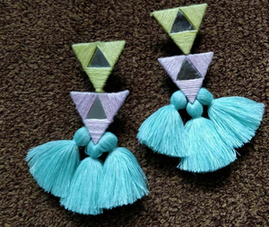Pendientes de algodón de seda con borlas de diseñador, 2018 - Product Image 1