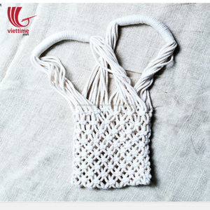 Sac en macramé vintage tissé à la main, fabriqué au Vietnam, vente en gros - Product Image 6