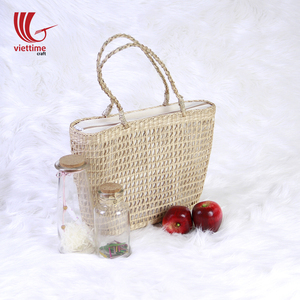 กระเป๋าชายหาดสานหญ้าทะเลฤดูร้อน/กระเป๋าโท้ทฟางสำหรับผู้หญิง - Product Image 2