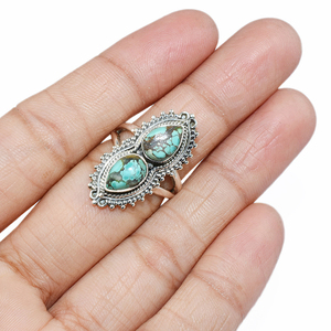 Bagues en argent Sterling 925 Turquoise en forme de poire, bijoux en argent indien, bijoux en argent Sterling 925, vente en gros - Product Image 4