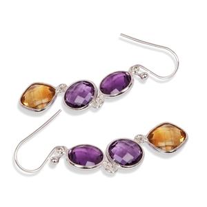 925อเมทิสต์ซิทรีนแฟชั่นใหม่ขายดีต่างหูอัญมณีสีเงินต่างหูสำหรับผู้หญิงเครื่องประดับทันสมัยสำหรับเป็นของขวัญ - Product Image 2