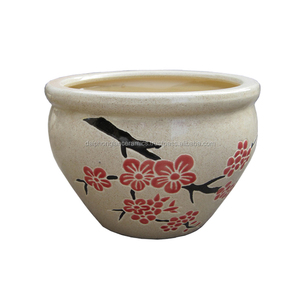 Moderne jardin pot de fleur en céramique avec un design vert - Product Image 4