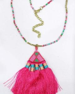 <b>Gold</b>-tone Tassel Bead and Crystal Necklace Hot Selling New Designs Bohemian Beaded Necklace - Product Image 1