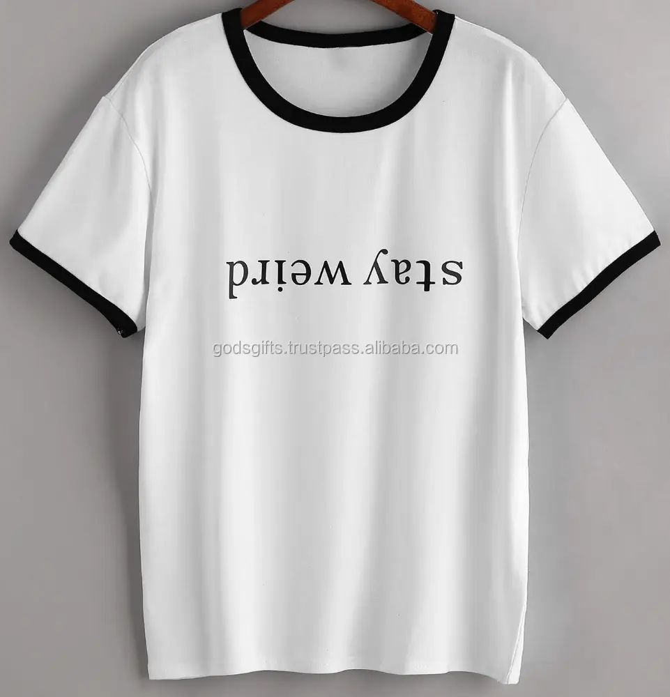 Camiseta con estampado de tirupur para mujer, prenda de vestir, de moda, barata, venta al por mayor, 2019