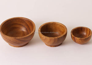 Bol en bois naturel 100% poli à la main pour salade et soupe Bol en bois naturel pour taille personnalisée et vente - Product Image 2