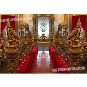 Scène dorée traditionnel de mariage, décor de scène antique en or - Product Image 2