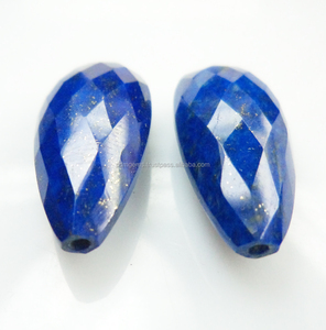 Piedra preciosa semipreciosa lapislázuli briolette corte facetado forma de pera joyería hecha a mano piedra preciosa calidad AAA lapislázuli azul - Product Image 4