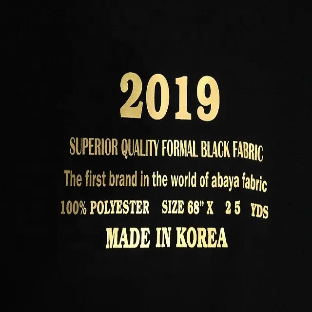 Hàn Quốc 100% Polyester Chính Thức Đen Vải NIDA Sọc Cho Abaya Quần Áo
