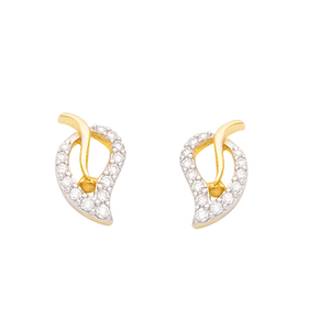 Pendientes de diamantes de calidad superior al por mayor, par de joyas de oro puro - Product Image 1